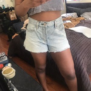 altered denim shorts